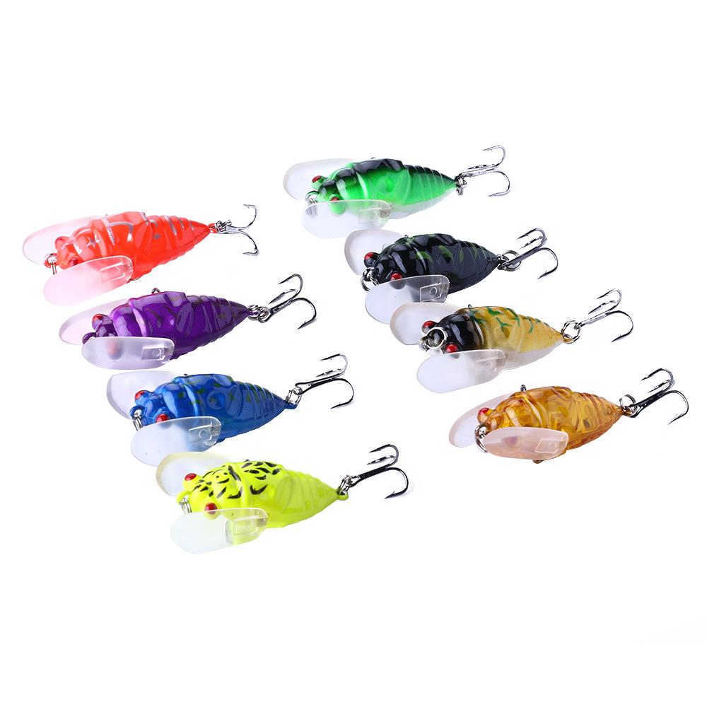 8x Set 4,5 cm 3,6g Zikade Bass Insekt Angelköder Kurbel Köder Schwimmgerät ZJP 8x Set 4,5 cm 3,6g Zikade Bass Insekt Angelköder Kurbel Köder Schwimmgerät ZJP