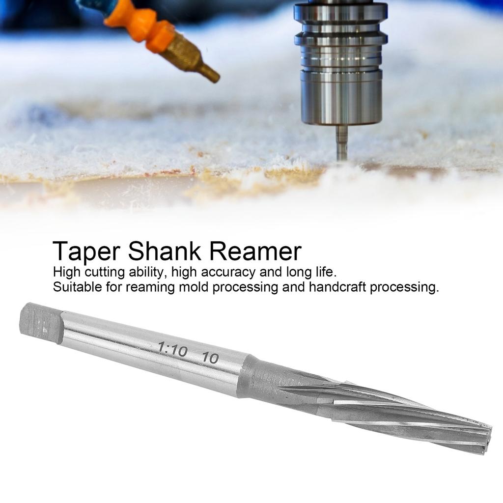 Machine Reamer Taper Shank, High Speed Steel Cutting Tool, 1:10 Taper 8mm