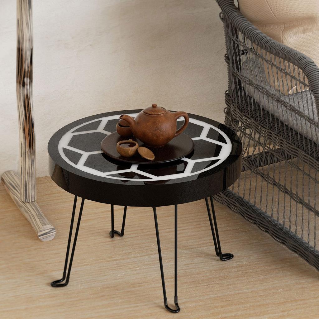 Creative Designs Large Round Silicone Mold Accessory for Crystal Epoxy Resin Tabletops Honeycomb and River Patterns