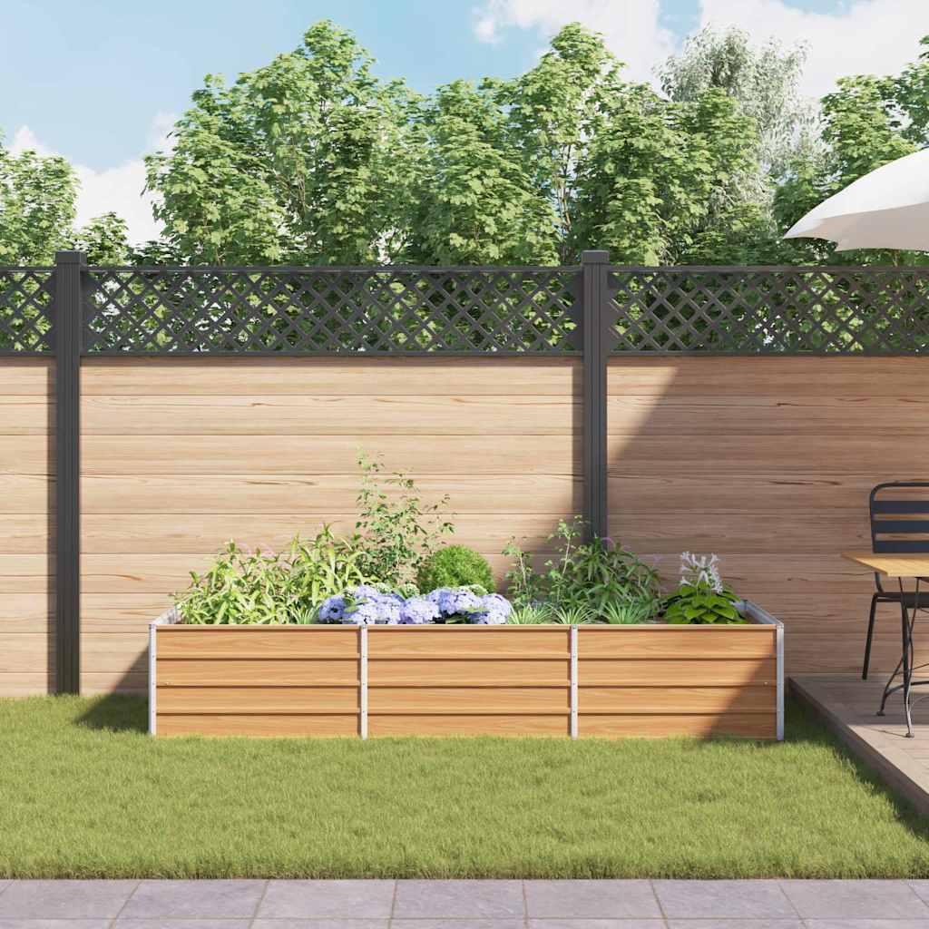 Raised Bed Light Brown 240 x 80 x 45 cm Galvanized Steel