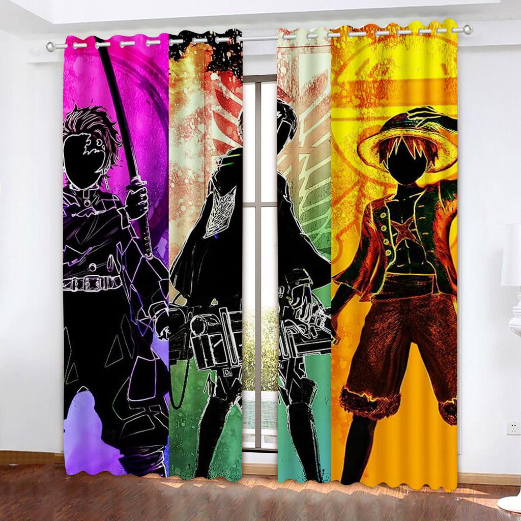 Rideau occultant Monkey D Luffy, One Piece, Polyester, Animé, Convient pour Chambre à coucher, Enfants, Adulte, Décoration de pièce, Cadeaux
