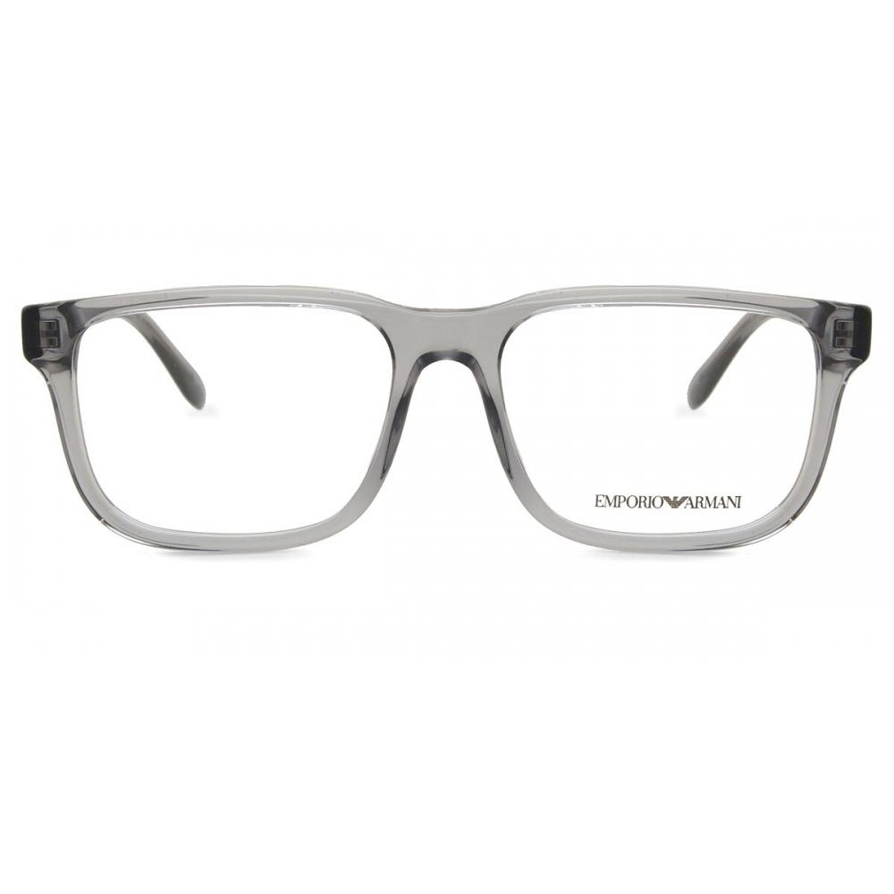 Emporio Armani Ea3218 5075 Men Eyeglasses Glossy Transparent Grey/55-17-145