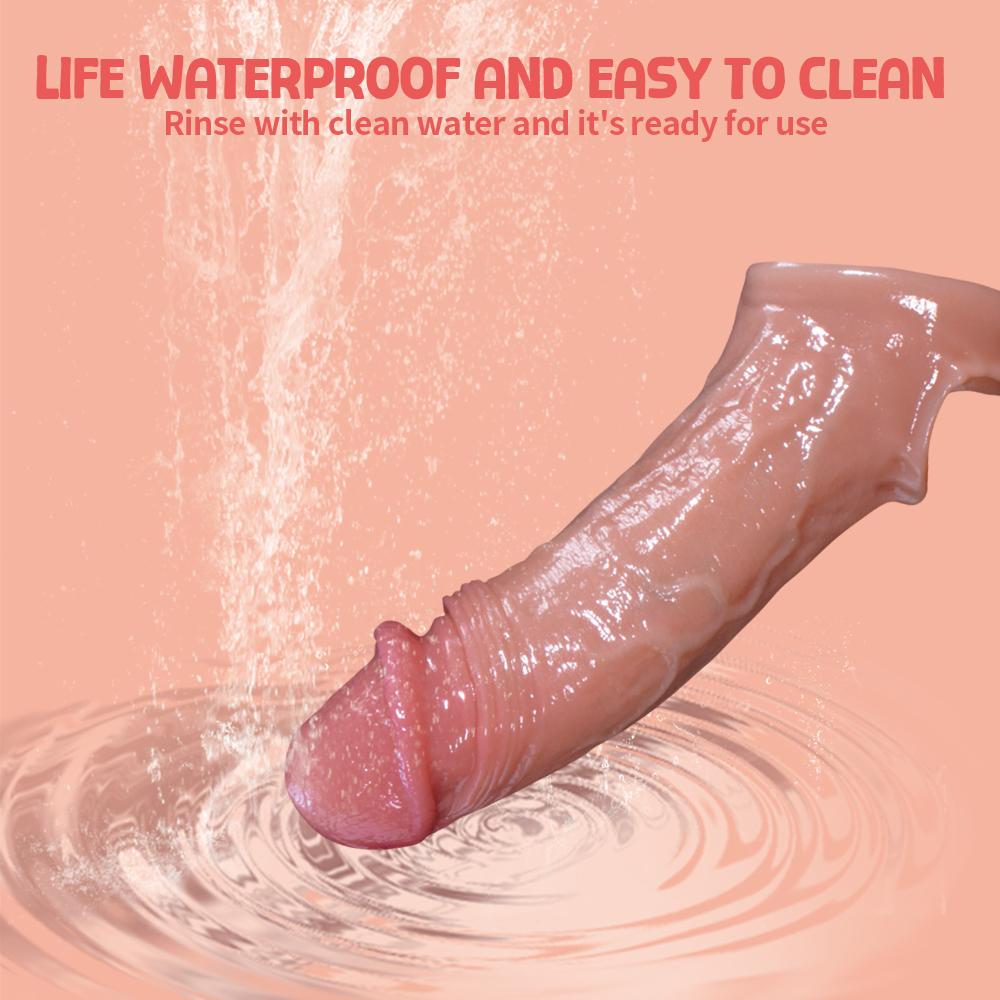 Préservatif réutilisable en silicone liquide Agrandissement Manchon de pénis Extenseur Améliorateur Couvre-pénis Jouets sexuels pour adultes pour hommes