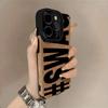 SWAG Black Letter Phone Case For iPhone 16 15 17 Pro Max 14 13 12 11 17 Air XR X XS 7 8 Plus 16E Shockproof Protective Cover
