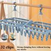 32 Clips Drying Rack Extra Thick Laundry Set Foldable Drip Hanger  Underwear Drying