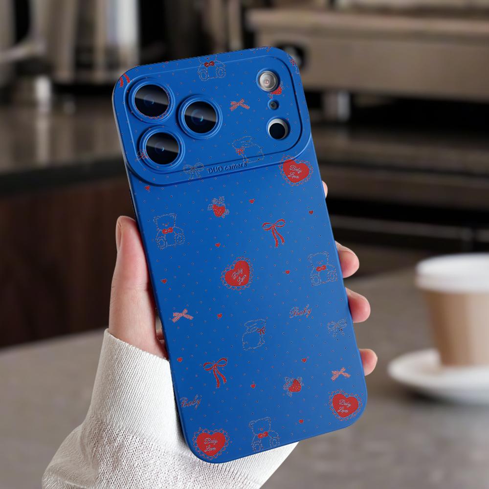 

Cartoon Animal Baby Text Camera Window Design Case For iPhone 17 16 E 15 14 13 12 11 Pro Max 8 Plus X Skin Feel Cover iPhone XS