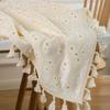 Pastoral Beige Daisy Cotton Linen Tablecloth - Japanese Style Floral Design