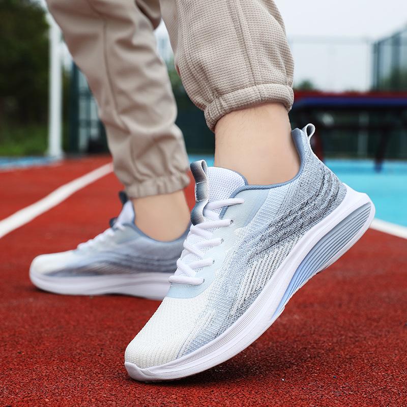2025 new foreign trade lightweight shock absorption running shoes breathable mesh shoes fitness travel couple sports shoes men