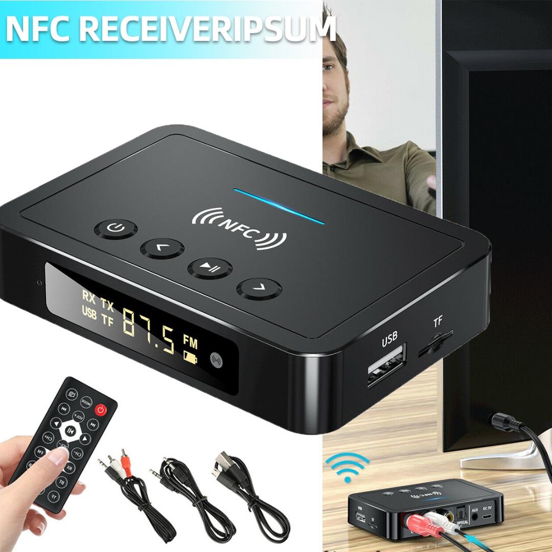 

IDH NFC передатчик приемник беспроводной 3,5 мм аудио адаптер AUX светодиодный дисплей