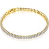 MINDDHA 14K Gold/White Gold Plated Cubic Zirconia Tennis Bracelet | Silver, Gold Bracelet for Women | Rectangle, Square, Round Shape CZ Stone | Width