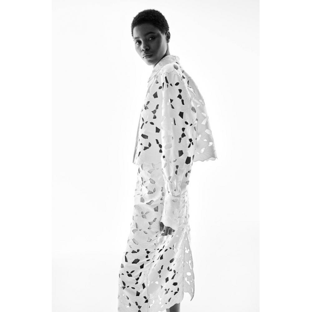 

HM Broderie Anglaise Атласная Рубашка Белая