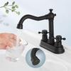 360 Swivel Antique Brass Bathroom Basin Faucet Sink Mixers Taps Bathtub Dual Handles Deck Mounted Basin Sink Mixer Black Chrome