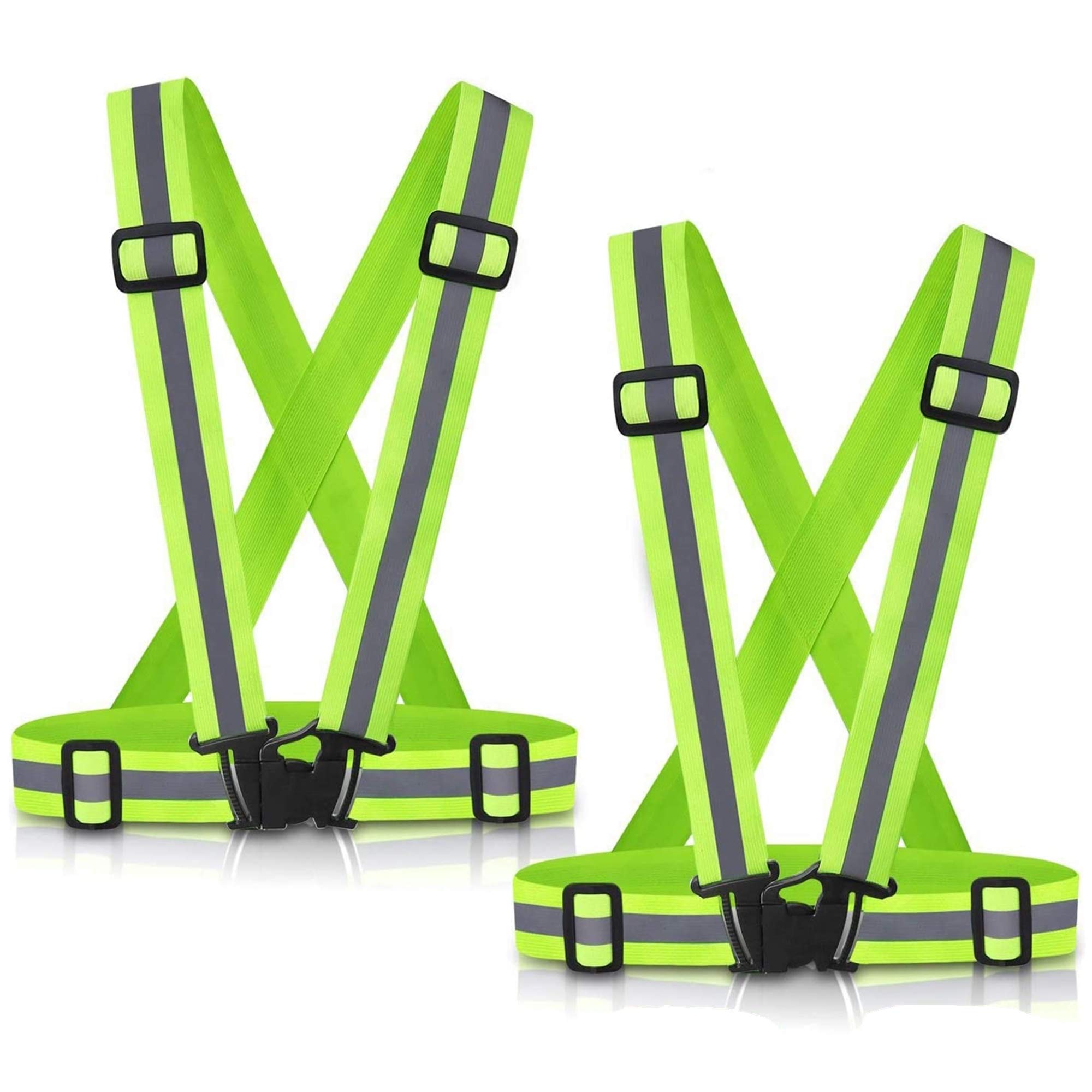 

Y Yakunitatsu Set Safety Vest with Reflective High Visibility for Traffic Night and Construction and Highly Unisex 2-Piece Belt, Jogging, Cycling,