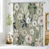MitoVilla Boho Green Floral Shower Curtain, Summer Plant Leaves Fabric Cloth Shower Curtains for Chic Elegant Bathroom Decor, Mo