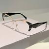 Oversized Cat Eye Glasses Women Stylish Patchwork Rim Optical Frames Trendy Brand Design Blue Light Blocking Eyeglasses