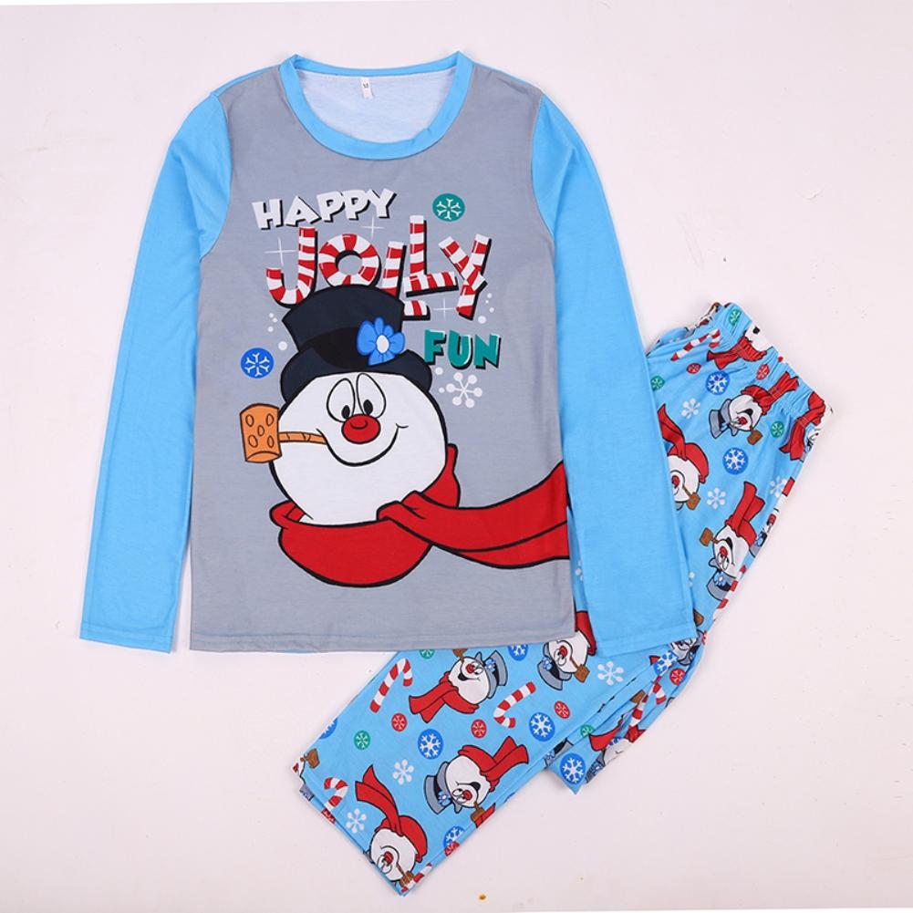 

Детские брюки из двух предметов с длинными рукавами, хлопковая футболка с рождественским принтом снеговика для мальчиков и девочек, брюки, пижамы XL