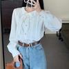 White Shirt Doll Collar New Design Sense Niche Spring Shirt French Style Long Sleeve Top
