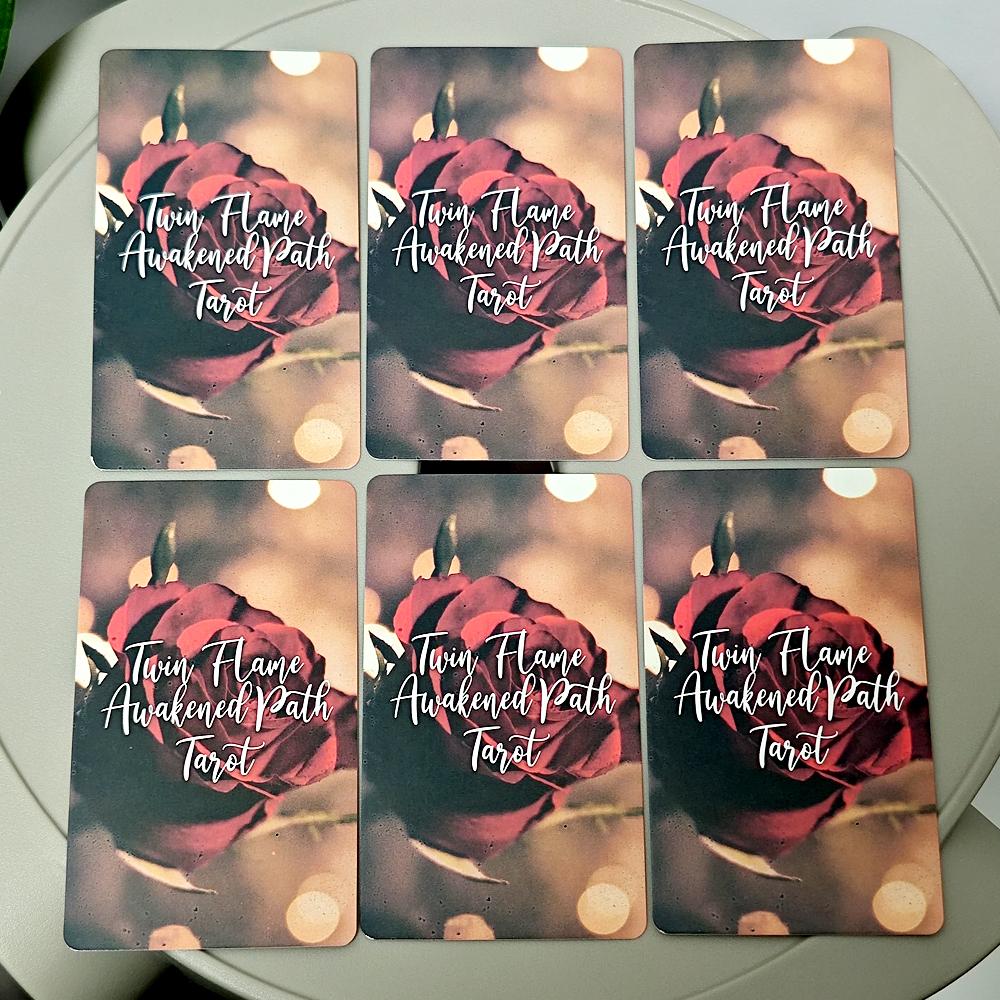 Twin Flame Awakened Path Tarot 78 Pcs Keyword Cards 10.3*6cm with Meaning Oracle Card Deck Picture Tarot Reading Cards