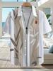 Color-Block Pattern Design Print, Men'S Casual Shirt, Men'S Casual Short Sleeve Hawaiian Holiday Shirt