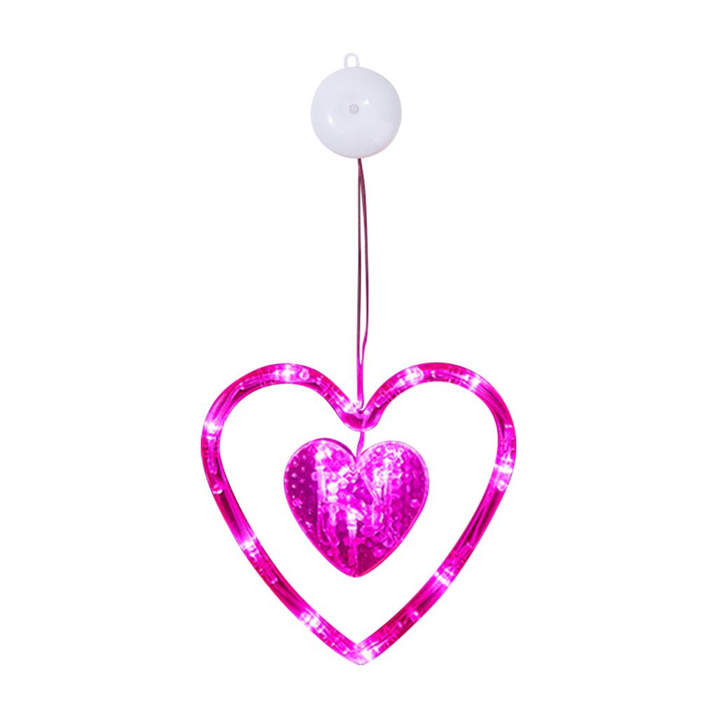 Valentinstag Fensterlicht - Batteriebetriebenes herzförmiges Licht mit Saugnapf, geeignet für Heiratsanträge, Hochzeiten und Jahrestage
