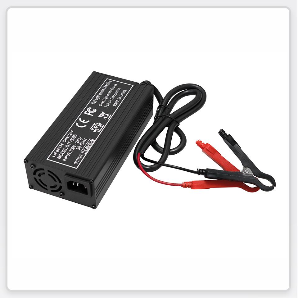 12v 20A 10A 4S High Power 14.6V/12.8V Lifepo4 Charger 110-220V for Lithium iron phosphate Battery Pack