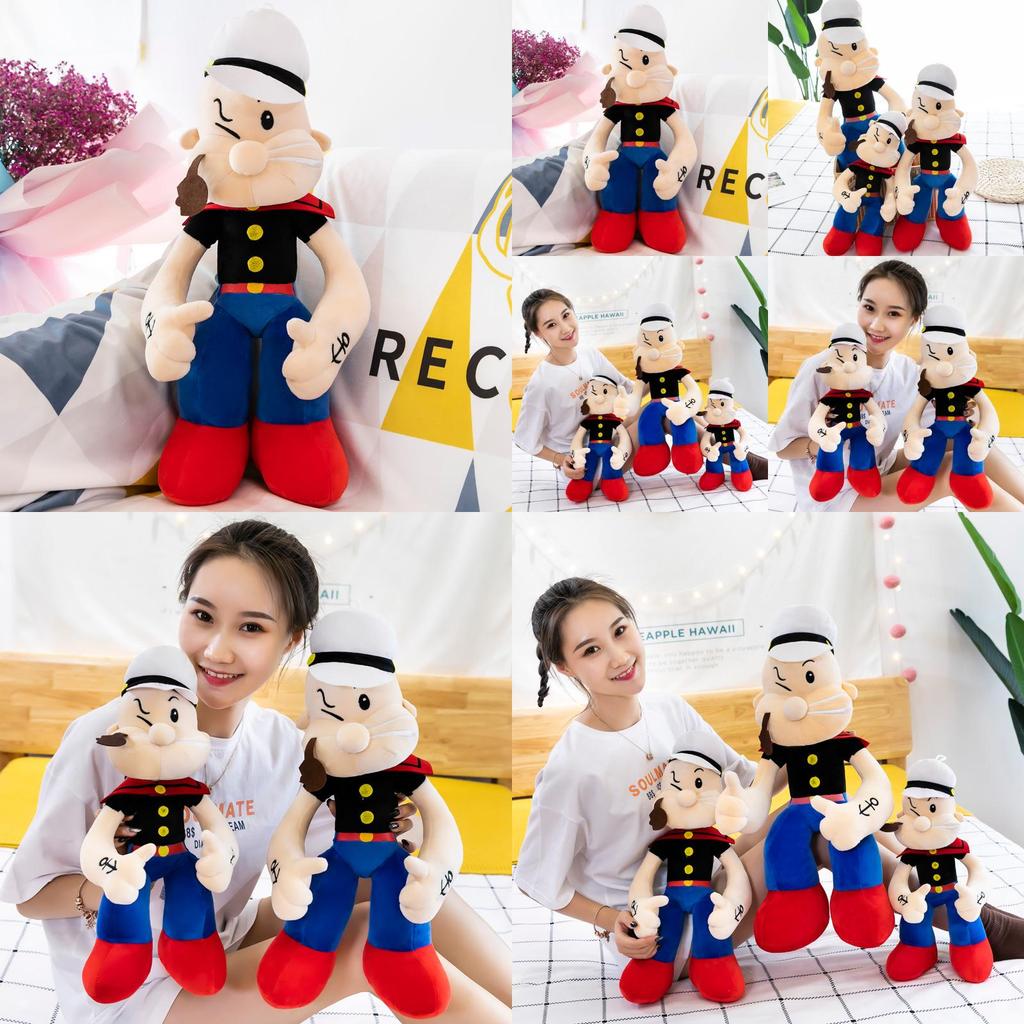 Super Soft Plush Popeye And Mario Stuffed Toy Figure For Kids Birthday Gift 50cm 60cm 70cm