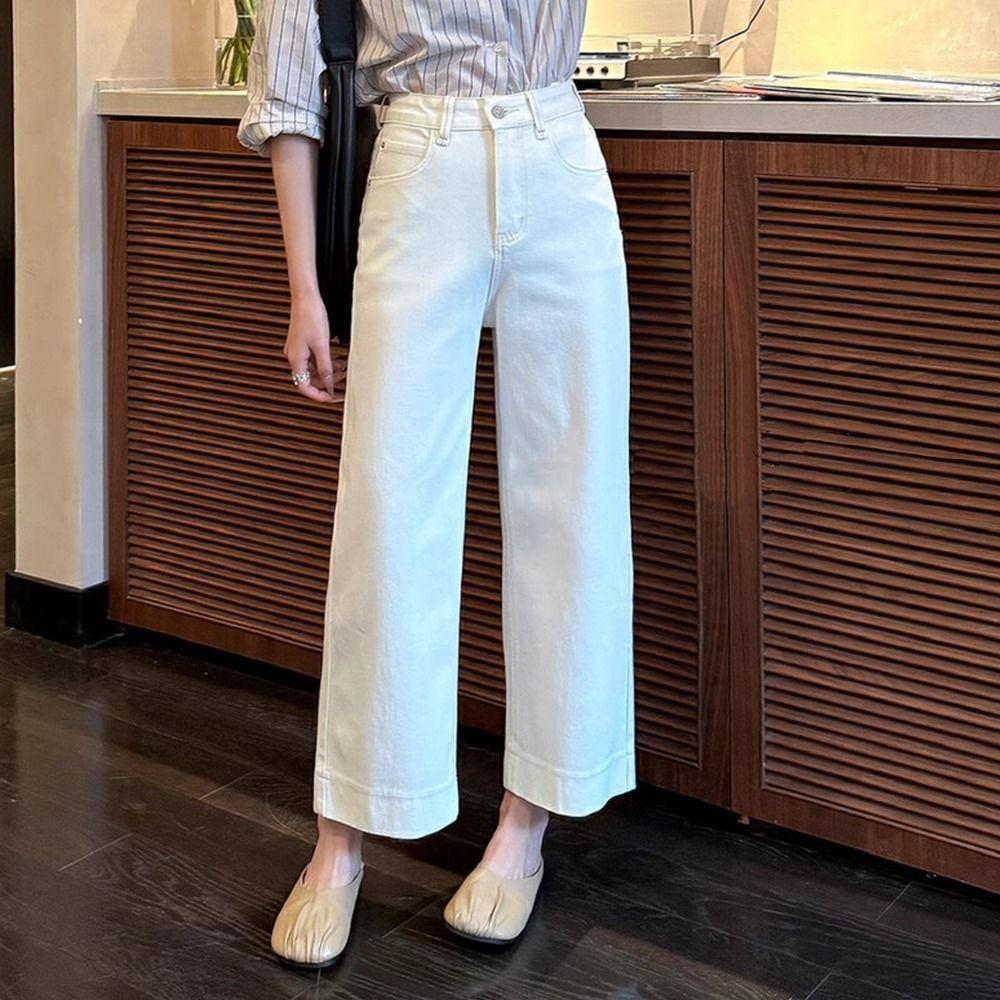Cropped Wide-Leg Jeans - High-Waisted Loose Fit for Petite Women, Autumn 2025 Edition 2XL
