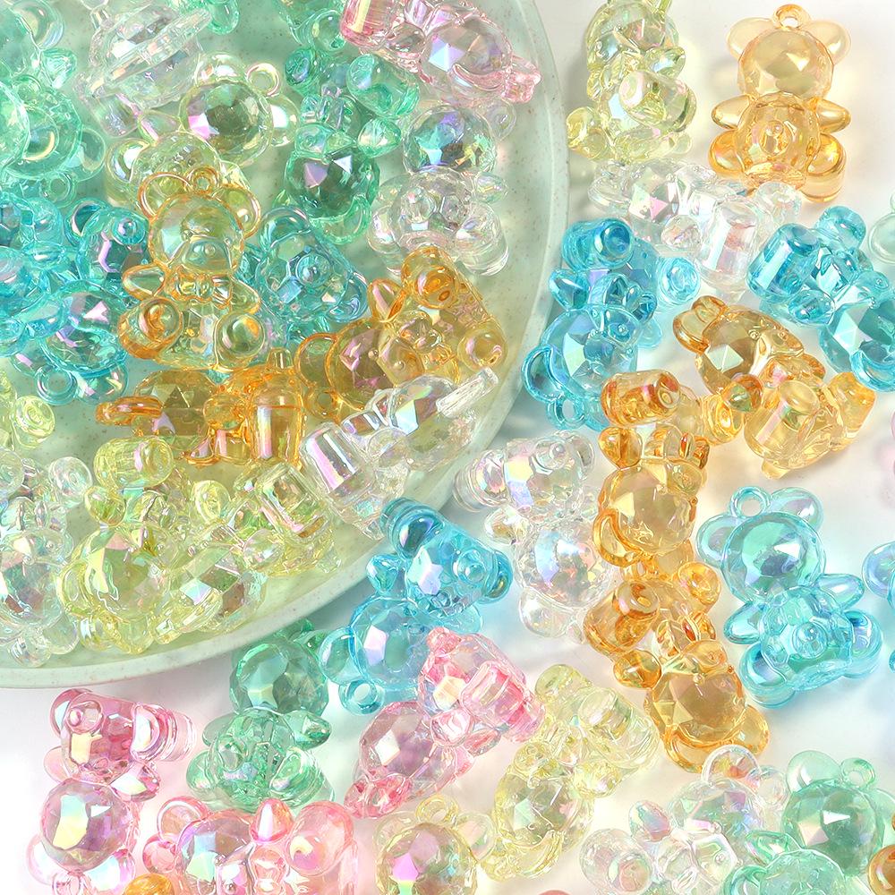 Acrylic Transparent Bear Pendant DIY Necklace & Phone Chain Jewelry Accessory