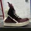 Ro Sneakers Wine Red Horsehair High Top Shoe Leather Boot Men Shoes ZIP Women Casual Sneaker Luxury Horse Hair Ankle Boots