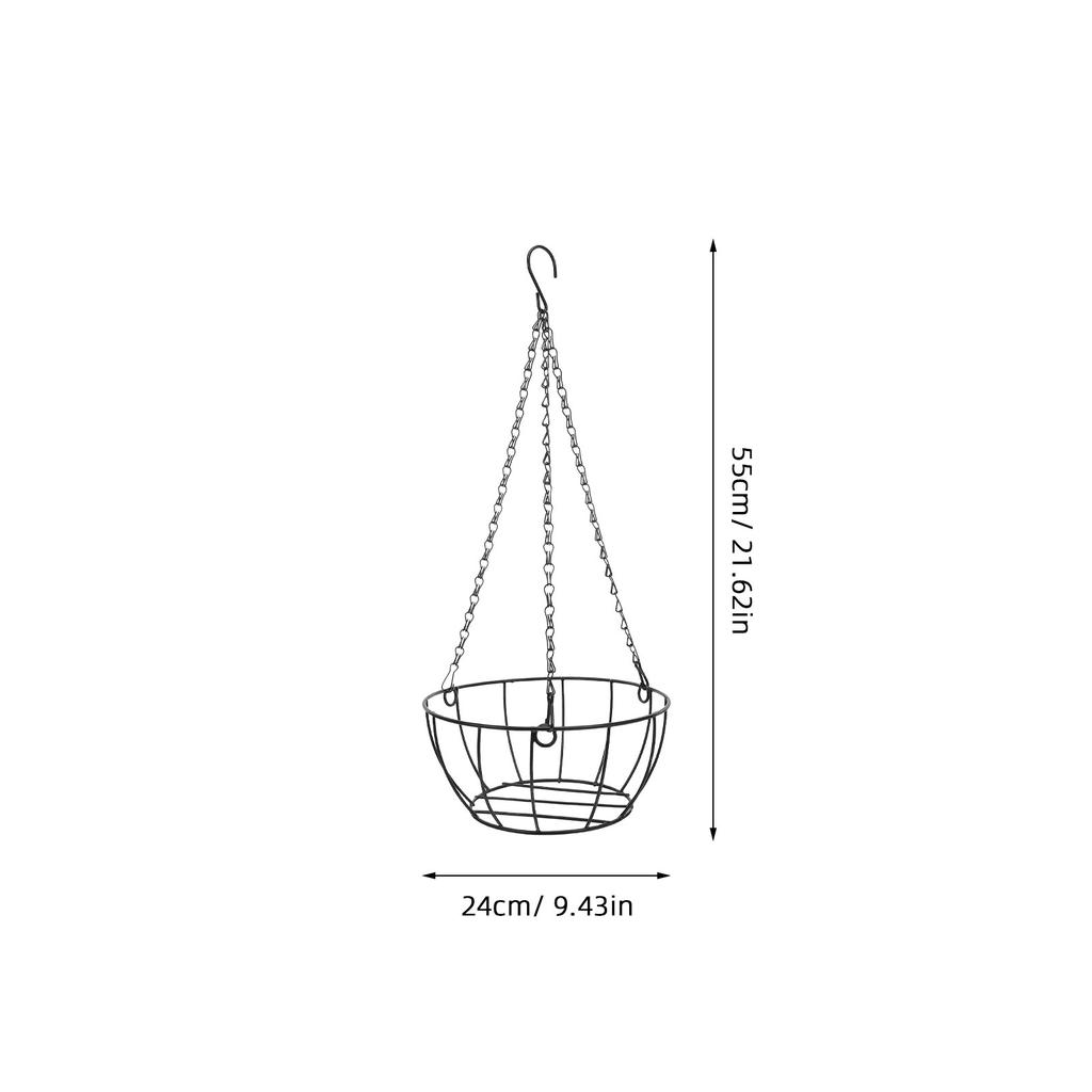 Hanging Basket Iron Flowerpot Holder Thickened Metal Wall Mount Planter Stand for Home Garden Balcony Porch Decoration