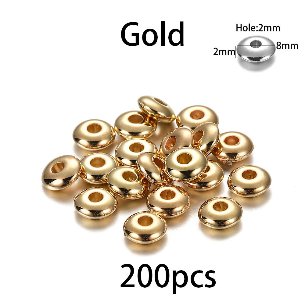 200-400Pcs CCB Multiple Styles Charm Spacer Beads Wheel Bead Flat Round Loose Beads For DIY Jewelry Making Supplies Accessories