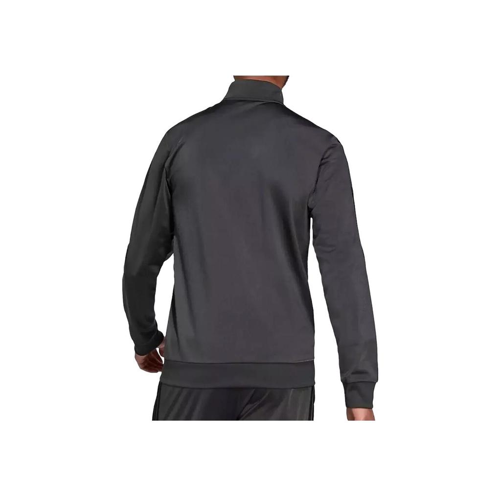 Adidas Pasiasty Zamek Błyskawiczny z Nadrukiem Logo Kurtka Męska Kurtki Szary Czarny H46103