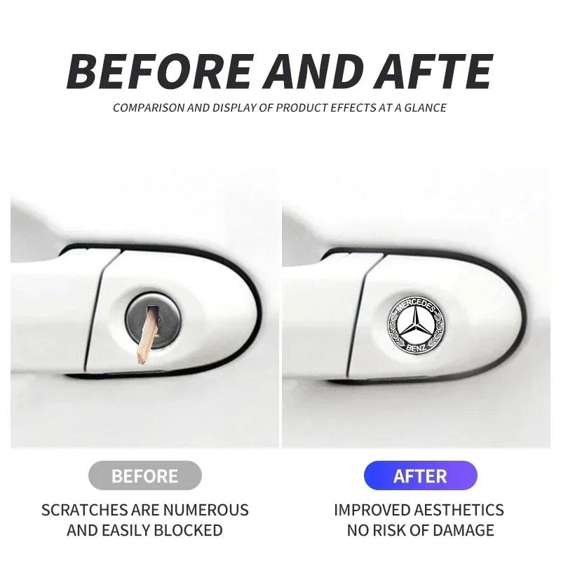 BTJ1 10Pcs 15mm Car Lock Keyhole Stickers Decoration Protection For Mercedes Benz B/C/E/S Class A Class C200L GLC GLK CLA Accessories