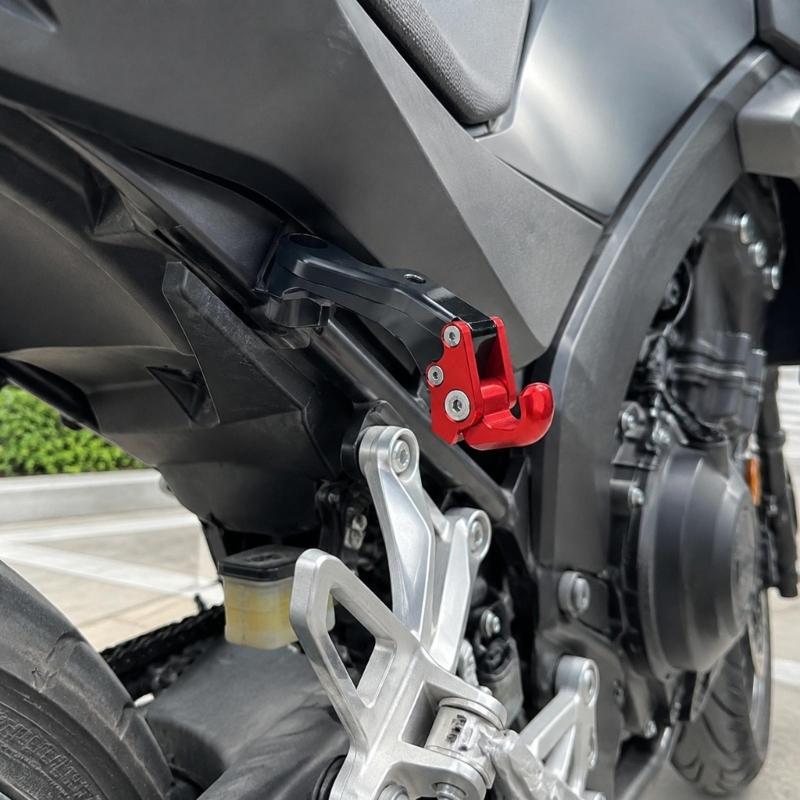 Curved Motorcycle Carry Hook for Shopping and Personal Bags, Accessory Mount Design with Included Mounting Screw Pack