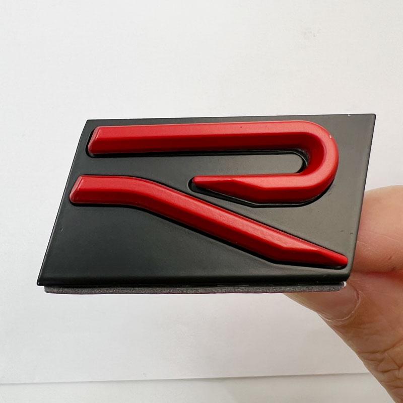 3D Metal R logo Emblem Front Grille Badge Tail Trunk Sticker Accessories For GTI Rline Polo Golf MK8 Touareg Passat Magotan CC