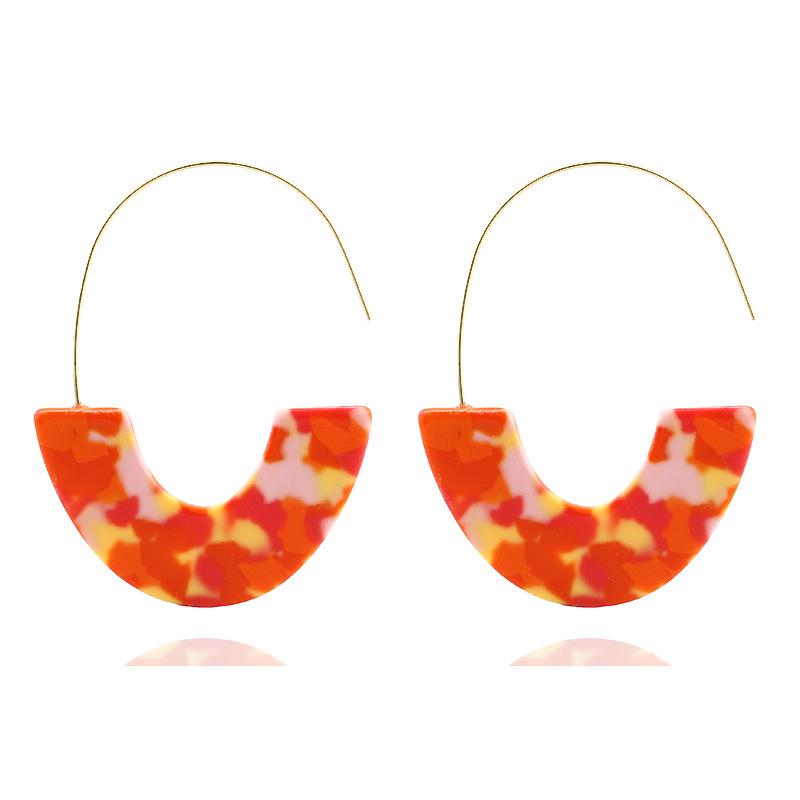 

Women s Earrings Acrylic Boho 2020acetate Dangle Earrings Fashion Big Bohemia Accessories U-shaped Luxury Trendy Face