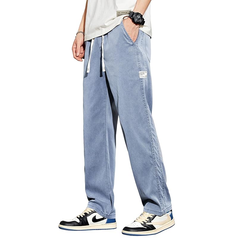 

[Fasshonrida] pants men s cool for summer wide pants Thin big size easy pants long length slacks Cool touch sensation summer clothes bottoms