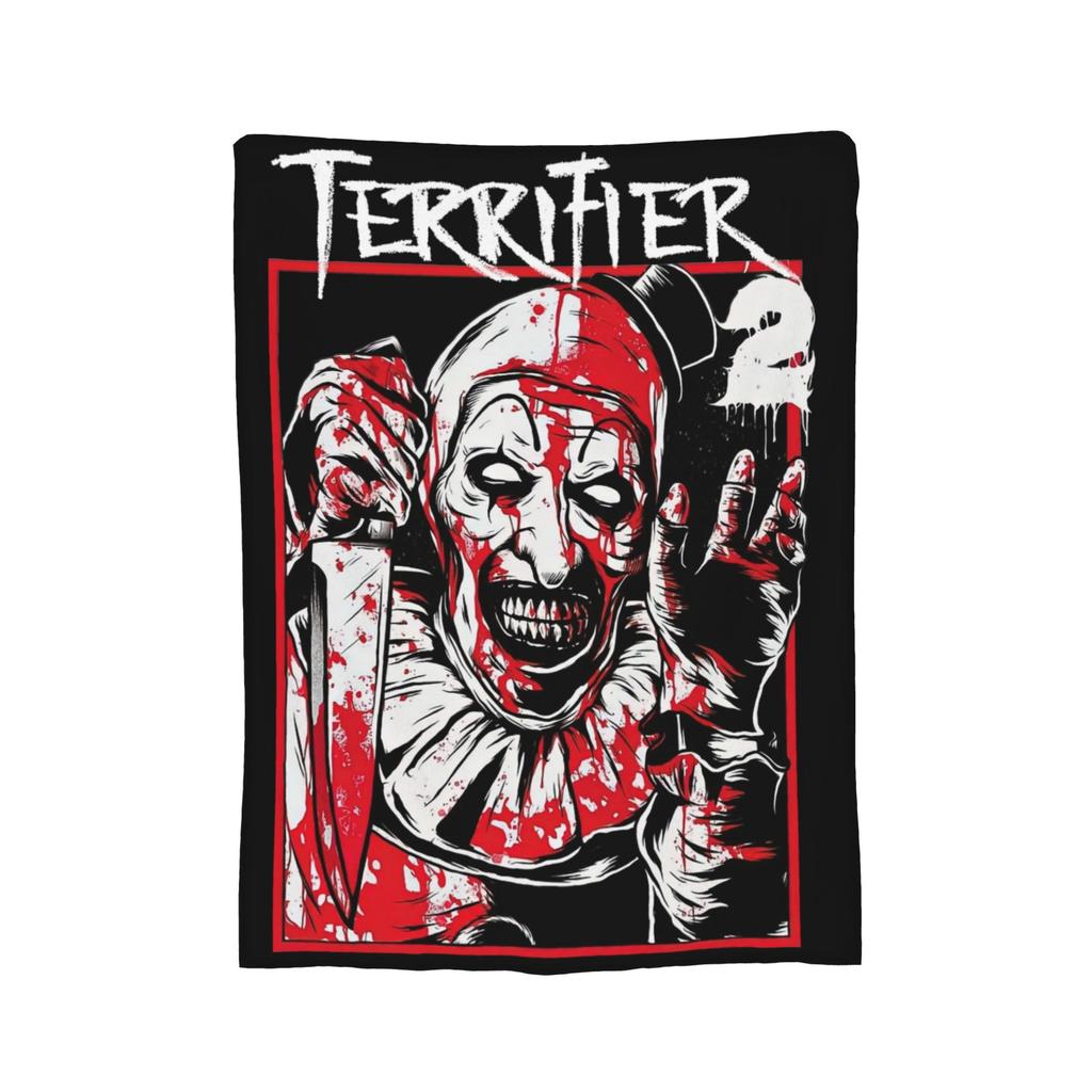 Poster von Terrifier 3 Weihnachtsdecke Fleece Weihnachten Halloween Kunst Der Clown Dünne Überwurfdecken für Sofa Outdoor Steppdecke