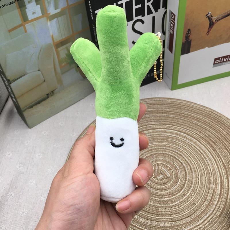Creative Green Onion Plush Keychain Ugly Cute Cartoon Doll Bag Pendant Funny Ornament Accessory