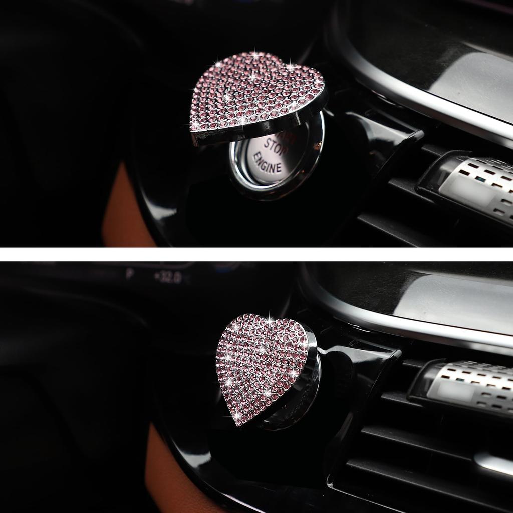 TOMALL Bling Car Engine Start Button Cover Diamond Interior Crystal Push Start Button Ring