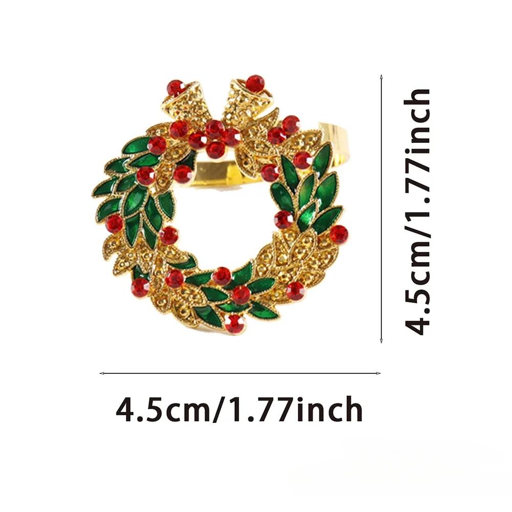 1pc Christmas Napkin Rings Napkin Holder Rings for Home Table Decoration Elk Xmas Tree Wreath Napkin Buckle Dinner Room Supplies