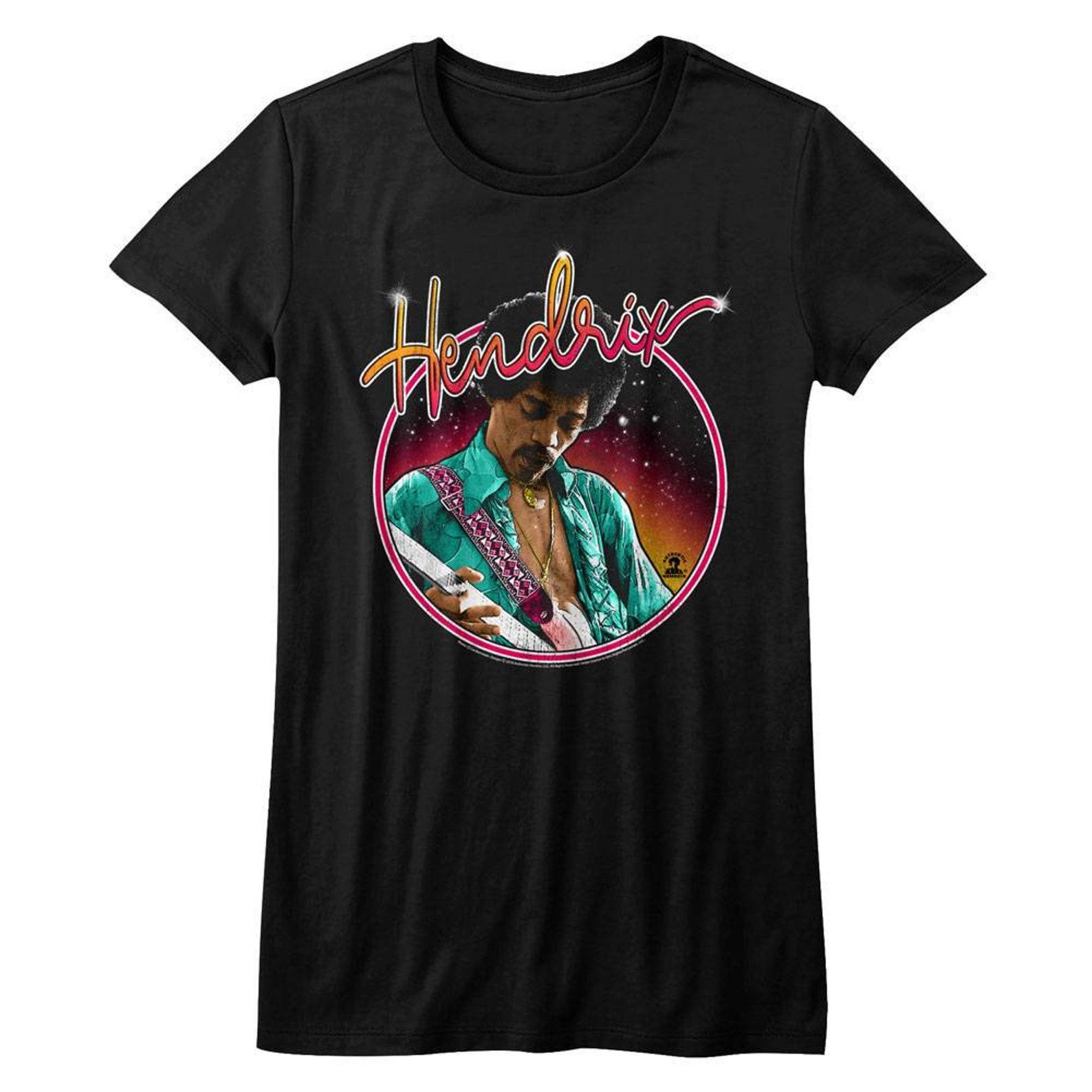 Jimi Hendrix Neon Black Junior Women s T-Shirt S