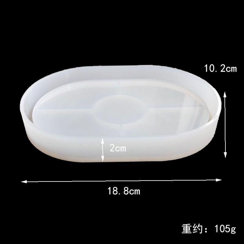 L/M/S Oval Tepsi Kalıbı Saklama Kutusu Kristal Epoksi Kalıp Silikon Ayna DIY Oval Bardak Altlığı Kristal Tutkal Kalıbı Küllük Çimento Kalıbı