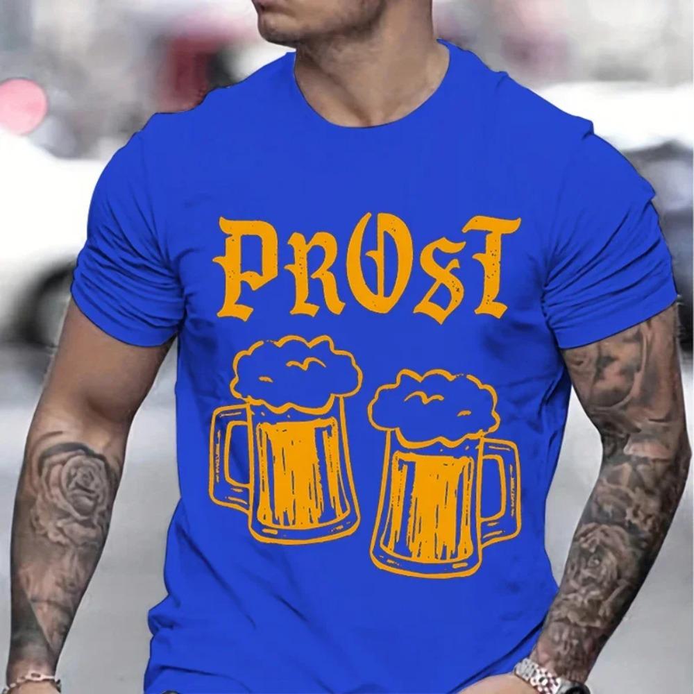 Beer Celebration Graphic Design Gifts T-shirt Men Cheers Beers Print Summer Casual Tops Man Beer Lover Essential Classic Tops