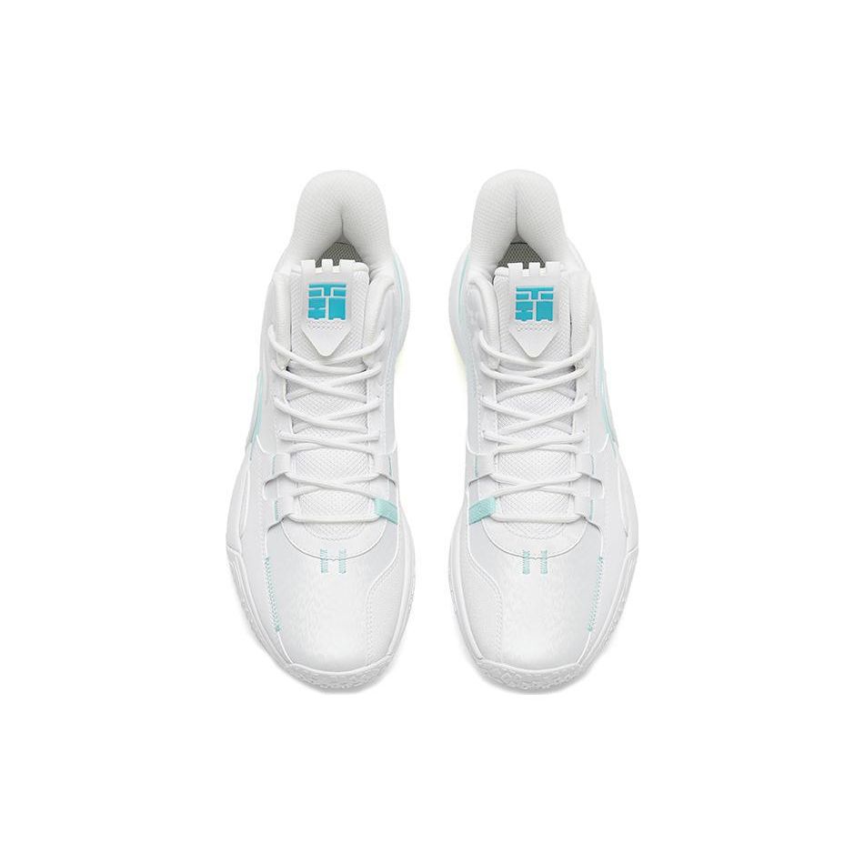 Anta Anti-Slip Durable Lightweight Mid-Top Basketball Shoes Men Sneakers White Blue 112241602-7