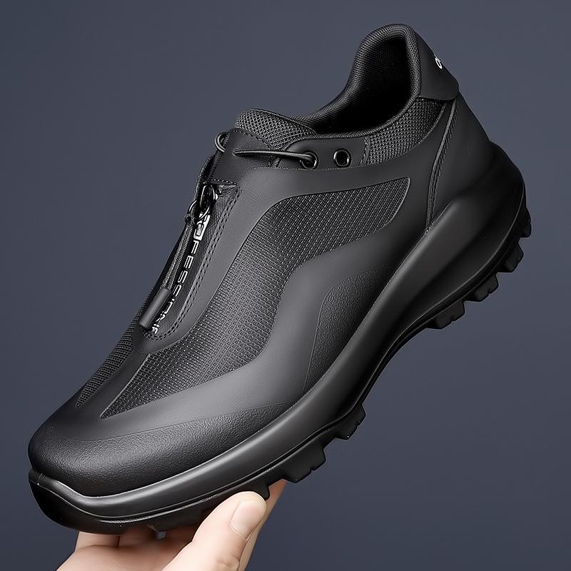 

Модные мужские кожаные повседневные туфли горячей распродажи, кроссовки на мягкой подошве на шнуровке, легкие слипоны на шнуровке, нескользящая мужская уличная обувь, кроссовки 44 чёрный