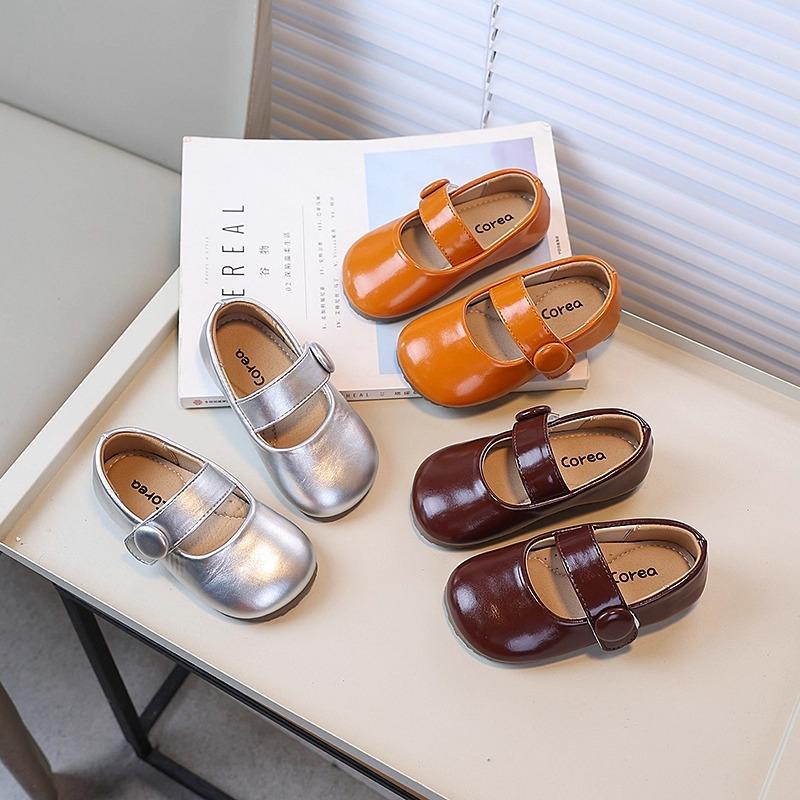 Children's leather shoes spring and autumn new girls' shallow mouth single shoes Mary Jane shoes girls' princess shoes soft-soled baby shoes