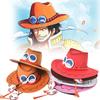 Anime One Piece Ace Jazz Hut Cosplay Hüte Luffy Ace Orange Cowboyhut Für Kinder Erwachsene Halloween Karneval Cosplay Zubehör