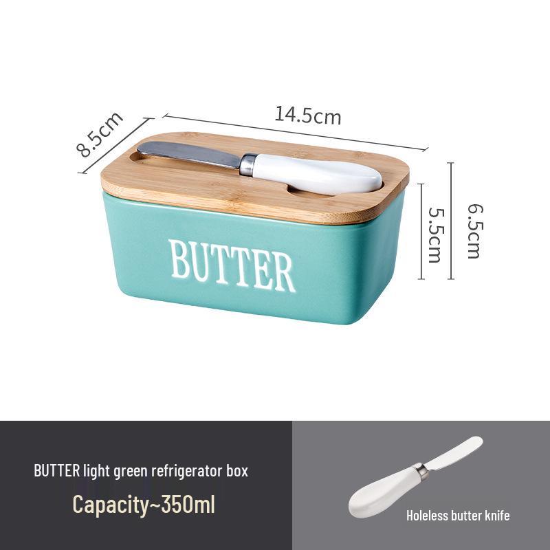 Nordisk keramisk smørskål med kniv - Europeisk design