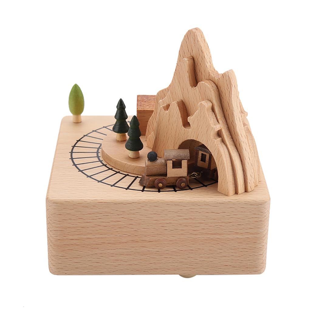 Wooden Music Box Beautiful Wood Musical Crafts Birthday Christmas Gifts Home Decoration